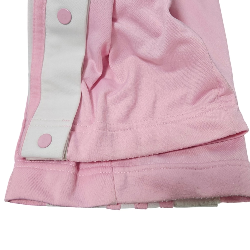 Adidas Pink Snap Track Pants 3 Stripe Wide Leg Y2K Athleisure Women's XS - Picture 5 of 8